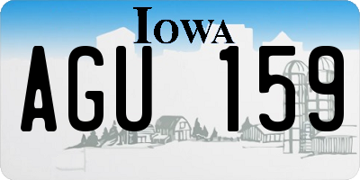 IA license plate AGU159