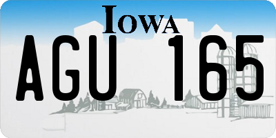 IA license plate AGU165