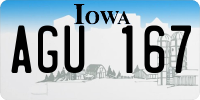 IA license plate AGU167
