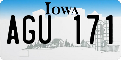 IA license plate AGU171
