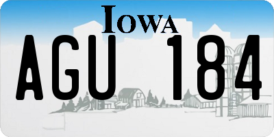 IA license plate AGU184