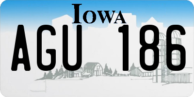 IA license plate AGU186