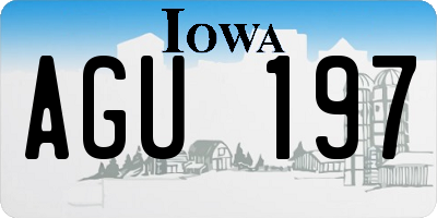 IA license plate AGU197