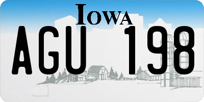 IA license plate AGU198