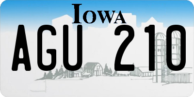 IA license plate AGU210