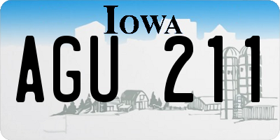 IA license plate AGU211