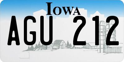 IA license plate AGU212