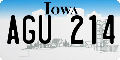 IA license plate AGU214
