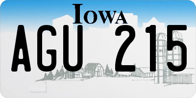 IA license plate AGU215