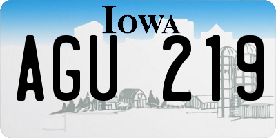IA license plate AGU219