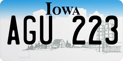 IA license plate AGU223