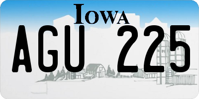 IA license plate AGU225