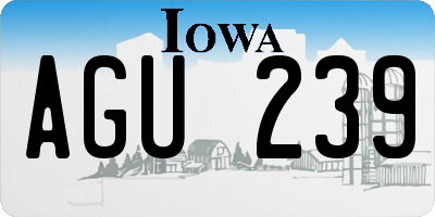 IA license plate AGU239