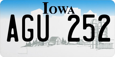 IA license plate AGU252
