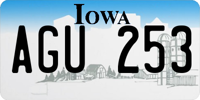 IA license plate AGU253