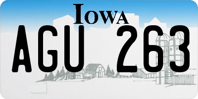 IA license plate AGU263