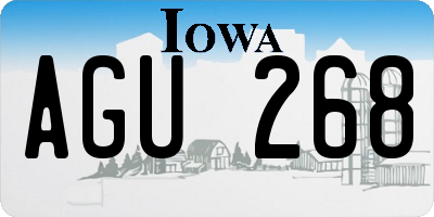 IA license plate AGU268