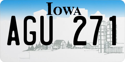 IA license plate AGU271