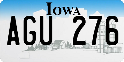 IA license plate AGU276