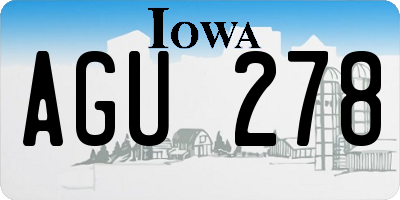 IA license plate AGU278