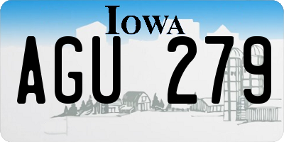 IA license plate AGU279