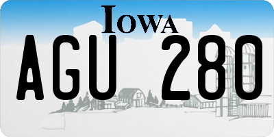 IA license plate AGU280