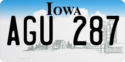 IA license plate AGU287