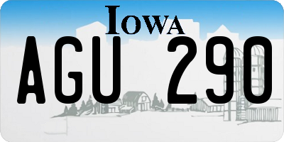 IA license plate AGU290