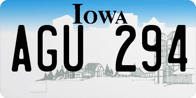 IA license plate AGU294