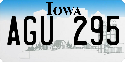 IA license plate AGU295