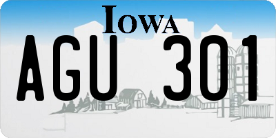 IA license plate AGU301