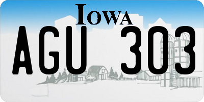 IA license plate AGU303
