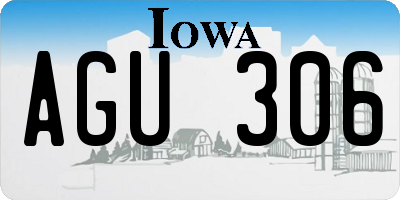 IA license plate AGU306