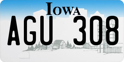 IA license plate AGU308