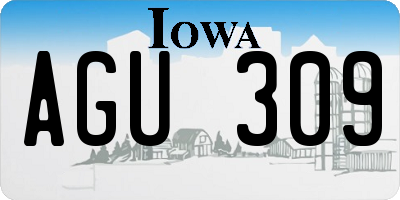 IA license plate AGU309