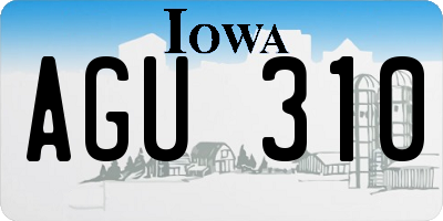 IA license plate AGU310