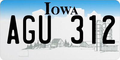 IA license plate AGU312