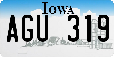IA license plate AGU319