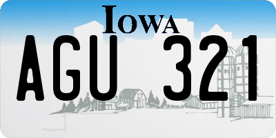 IA license plate AGU321
