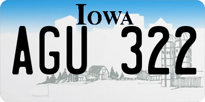 IA license plate AGU322