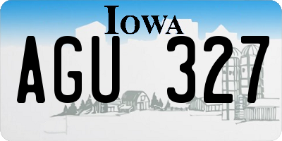 IA license plate AGU327