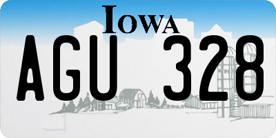 IA license plate AGU328