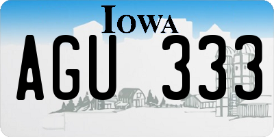 IA license plate AGU333