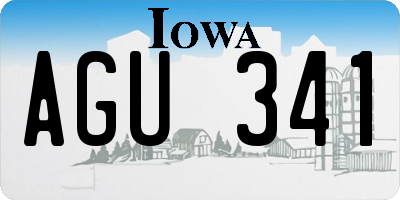 IA license plate AGU341