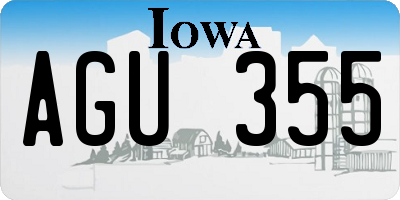 IA license plate AGU355