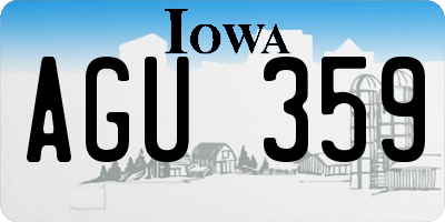 IA license plate AGU359