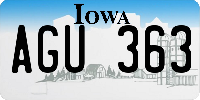 IA license plate AGU363