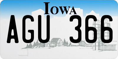 IA license plate AGU366