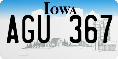 IA license plate AGU367