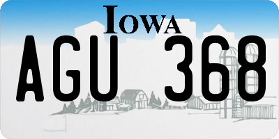 IA license plate AGU368